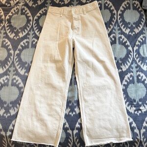 Zara Cream Wide-Leg Jeans